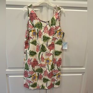 Floral Sleeveless Dress 100% Silk Lined NWT Pineapple Moon XL Fun!